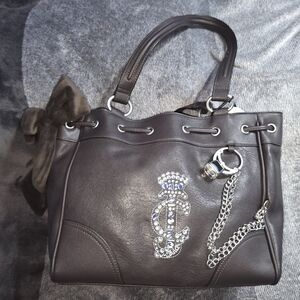 Juicy Couture Brown Shoulder Bag with Rhinestone Logo